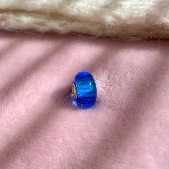 .925 Blue Sea Ocean Glass Bead Charm - Picture 2 of 6